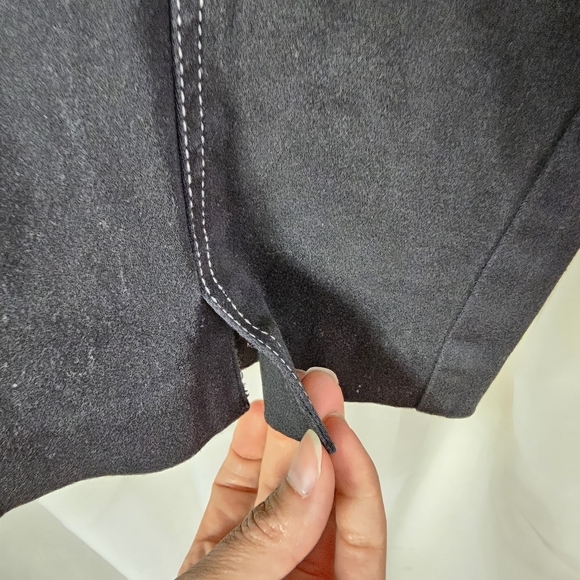 Cache y2k black capri sailor flap pants white stitching large silver buttons 4 - Picture 4 of 9